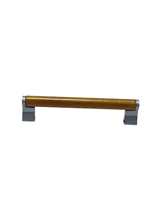 Wooden Italian Furniture Handle Eureka 11678-128-10c Size 12.8cm Zamak Wood