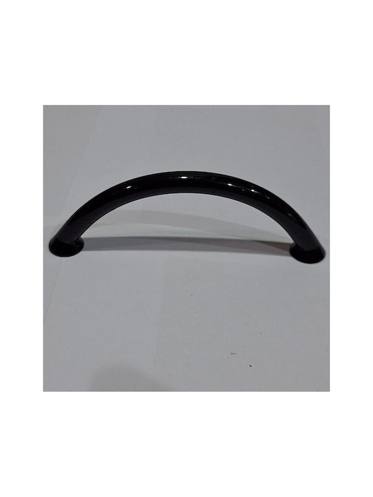 Italian Furniture Handle Eureka 11693-096-ino Black Glossy Size 9.6cm