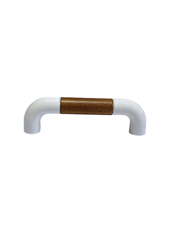 Italian Furniture Handle Eureka 11686-064-lef1 White Wooden Size 6.4cm