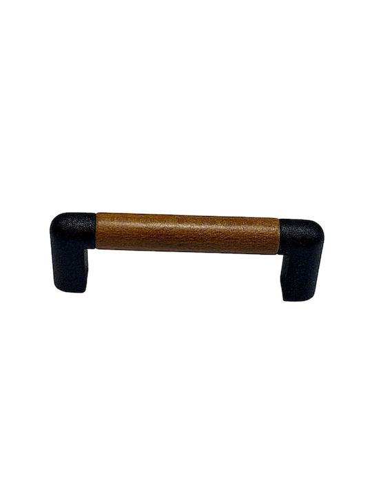 Italian Furniture Handle Eureka 11679-064-lef1 Black Matt Wood Size 6.4cm