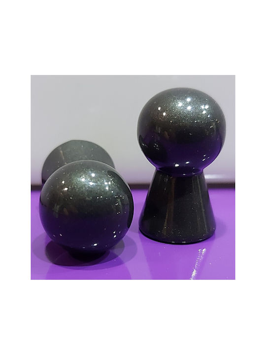 Italian Furniture Knob Eureka 11723-000-nel1 Black Acrylic Resin D.17