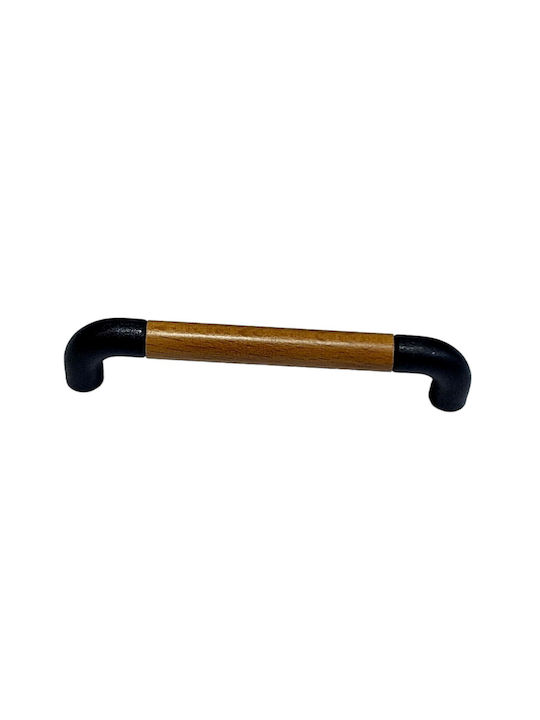 Italian Furniture Handle Eureka 11687-064-lef1 Black Matte Wood Size 6.4cm