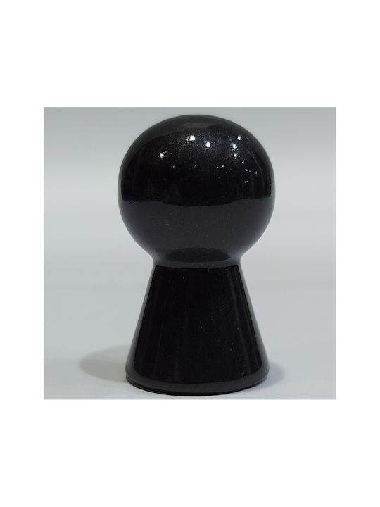 Italian Furniture Knob Eureka 11723-000-nel1 Black Acrylic Resin D.17