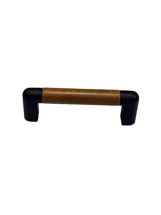Italian Furniture Handle Eureka 11679-064-lef1 Black Matt Wood Size 6.4cm
