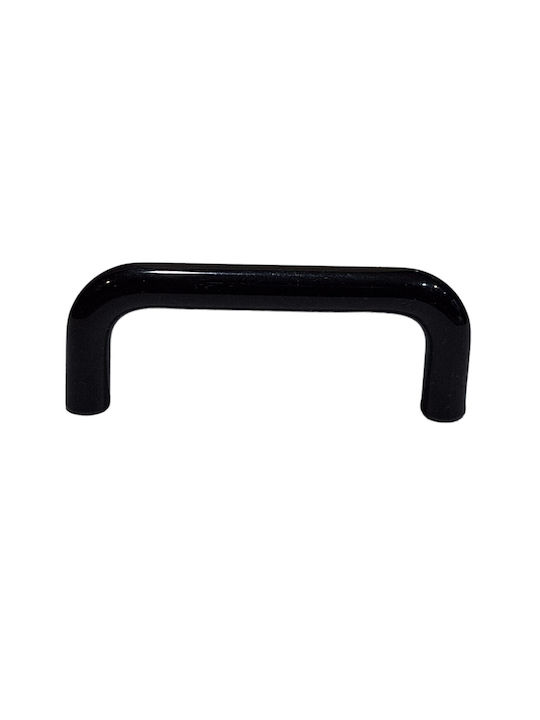Italian Furniture Handle Eureka 11692-096-ino Black Matte Size 9.6cm