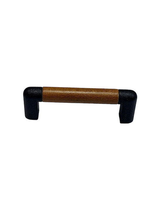 Italian Furniture Handle Eureka 11679-064-lef1 Black Matt Wood Size 6.4cm