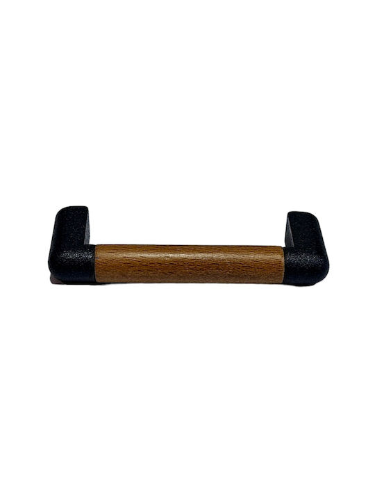 Italian Furniture Handle Eureka 11679-064-lef1 Black Matt Wood Size 6.4cm