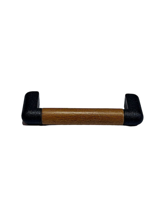 Italian Furniture Handle Eureka 11679-064-lef1 Black Matt Wood Size 6.4cm
