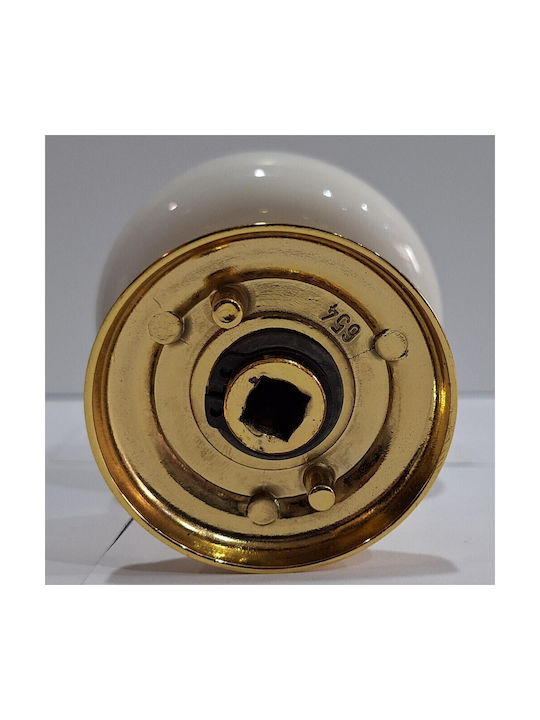 Italian Porcelain Front Door Knob Mandelli 10552-oro1 24k Gold Plated Dimensions 67×67×72 Mm