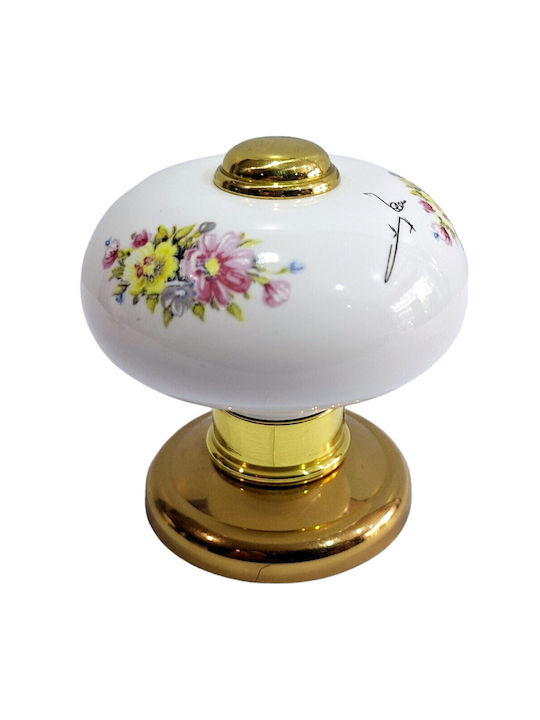 Italian Porcelain Front Door Knob Mandelli 10552-oro1 24k Gold Plated Dimensions 67×67×72 Mm