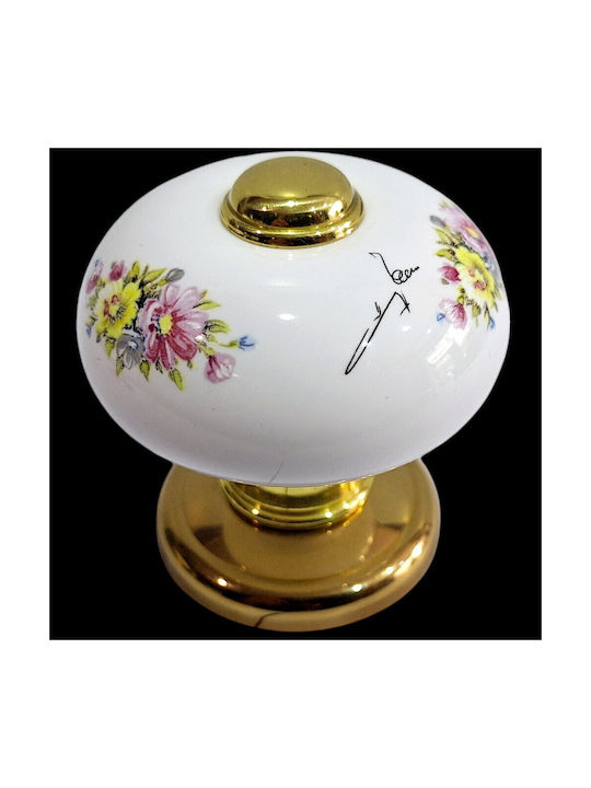Italian Porcelain Front Door Knob Mandelli 10552-oro1 24k Gold Plated Dimensions 67×67×72 Mm