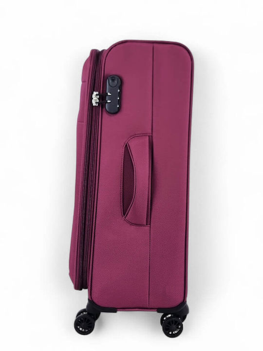 Forecast Fabric Burgundy Travel Suitcases Set of 3 with 4 Wheels