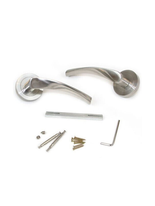Door Handle Rosette Finetto Art.801156 127x50mm Satin Inox Right Front Door 243-801a145bsn-Right Front Door