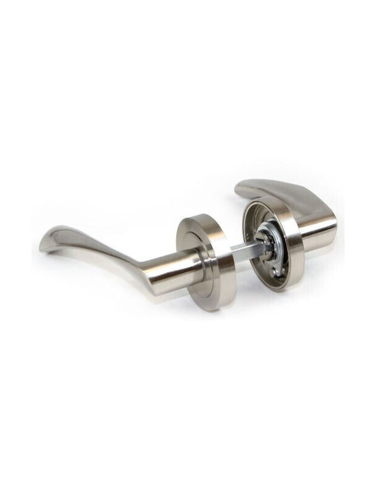 Door Handle Rosette Finetto Art.801156 127x50mm Satin Inox Right Front Door 243-801a145bsn-Right Front Door