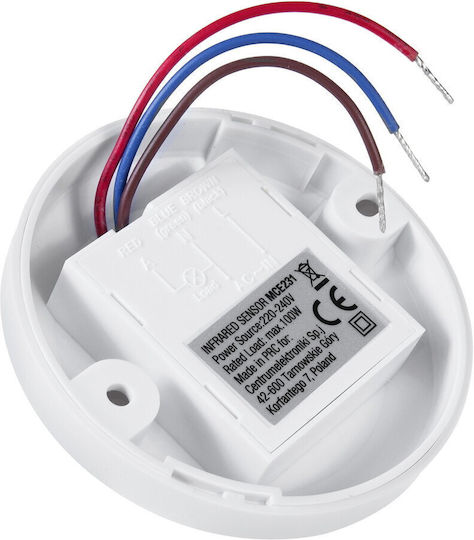 Maclean Energy Wired Infrared Motion Sensor 360° Detection Angle 6m Scope
