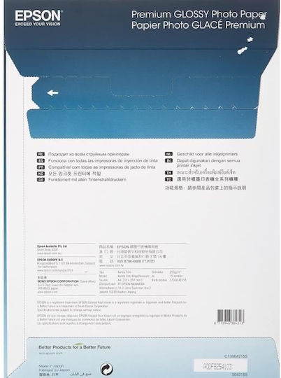 Epson Photo Paper A4 (21x30) 255gr/m² for Printers Inkjet 30 Sheets
