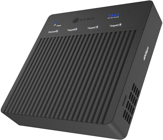 Icy Box Storage Docking Station Ib-4013mcl-c4 4-bays M.2 Nvme Ssds 1:3 Clone Usb4 Black