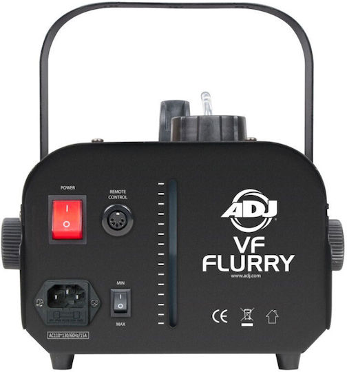 American DJ VF Flurry Schneemaschine 600W mit Verkabelt Fernbedienung und Möglichkeit zur Verbindung mit einer Lichtkonsole