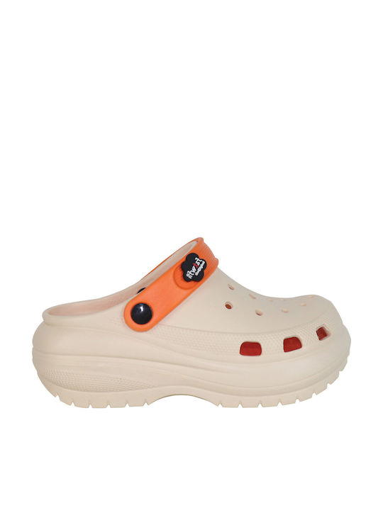 koniaris Women's Leather Anatomic Clogs Beige
