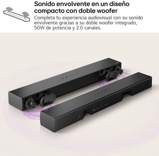 LG S20A Soundbar 2 Bluetooth and HDMI 50W Black