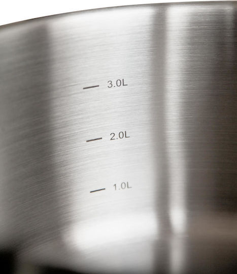Fest Reflexion Tiefe Rostfreier Stahl Kochtopf 5lt / 24cm