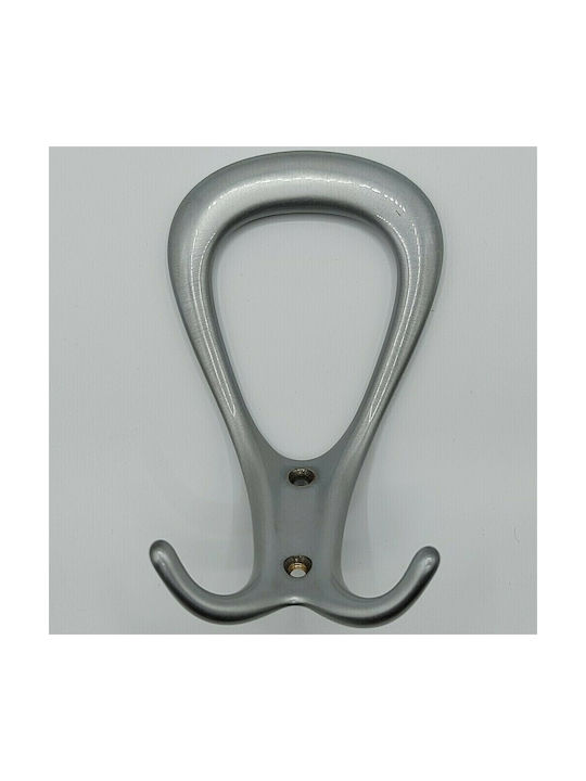 Italian Brass Wall Hanger Mandelli 4848-00-000-12b1 Satin Nickel Dimensions 135×80×50 Mm