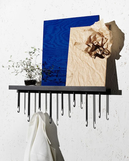 Wall Hanger Shelf Atelier Black Metal L 60 cm W 6 cm H 23.5 cm Design House Stockholm