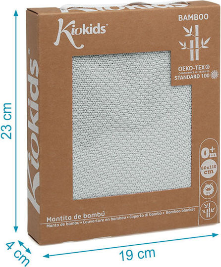Kiokids Blanket Nursery Swaddling Blankets Bamboo Gray 80x110cm