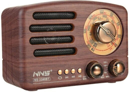 NNS NS-3380BT Επιτραπέζιο Ραδιόφωνο Επαναφορτιζόμενο με USB Καφέ