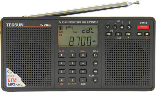 Tecsun PL398MP Φορητό Ραδιόφωνο Ρεύματος / Μπαταρίας Μαύρο