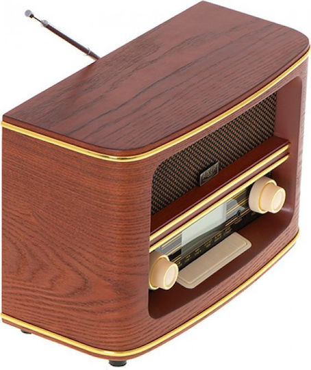 Adler AD1187 Retro Φορητό Ραδιόφωνο Ρεύματος με Bluetooth και USB Καφέ