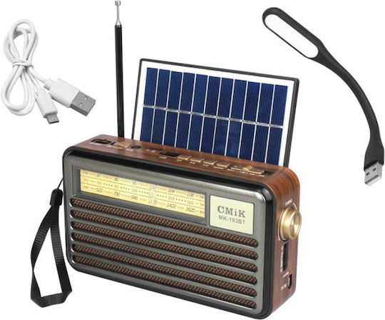 MK-193BT Tabletop Radio Solar with Bluetooth and USB Brown