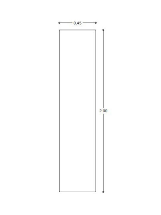 Oglindă De Podea Cu Cadru Metalic Argintiu 200x45cm