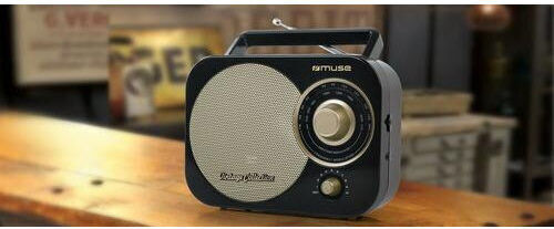 Muse M-055 Retro Επιτραπέζιο Ραδιόφωνο Ρεύματος / Μπαταρίας Μαύρο