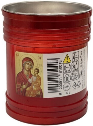 Box of 24 Long-Lasting Candles 20 Pieces of Italian Paraffin Grade A 2 Days Red 24 Pieces