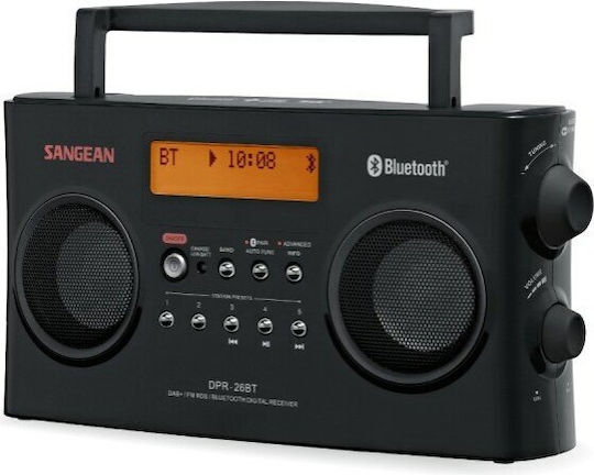 Sangean DPR-26BT Φορητό Ραδιόφωνο Μπαταρίας DAB+ με Bluetooth Μαύρο