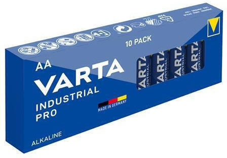 Varta 10 Pack Alkaline Batteries AA Industrial Pro 1.5V