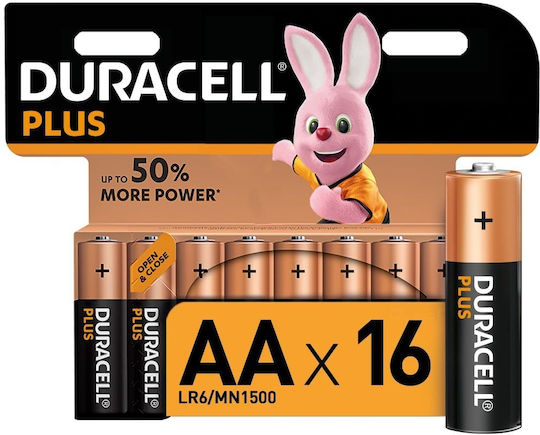 Duracell Plus Power Αλκαλικές Μπαταρίες AA 1.5V 16τμχ