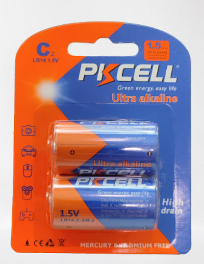 Pkcell Ultra Alkaline Batterien C 1.5V 2Stück ATC-01.001.0096