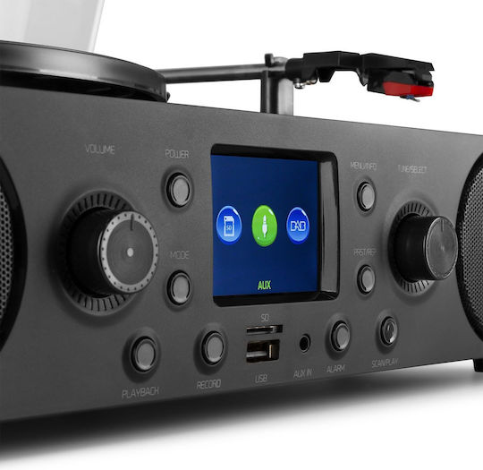 Audizio Tulsa Audio Centre 102.194 Pick-Up cu Preamp și Difuzoare încorporate Maro Radio FM, Radio DAB+