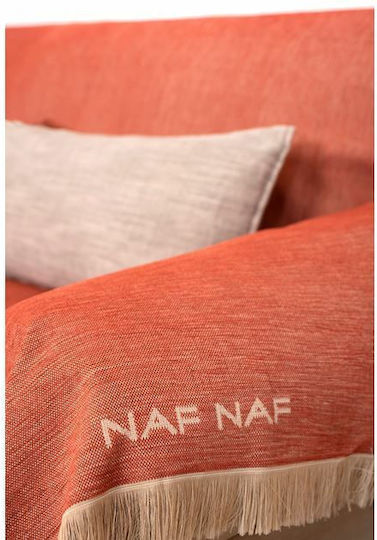 Naf Naf Highline Armchair Throw Chenille 180x180cm Orange 7933-180 x 180