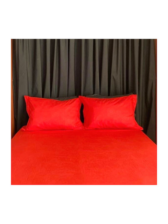 Decotelia Duvet Cover Set Double Microsatin Red 220x240 Red Spiral