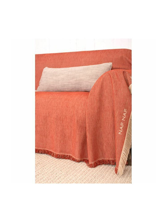 Naf Naf Highline Sofa Throw Chenille 180x250cm Orange 7933-180 x 250