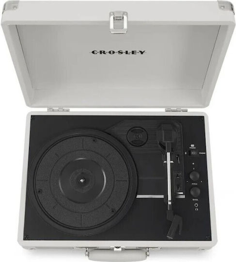 Crosley Cruiser Plus Suitcase Turntables with Preamp and Built-in Speakers White Sand