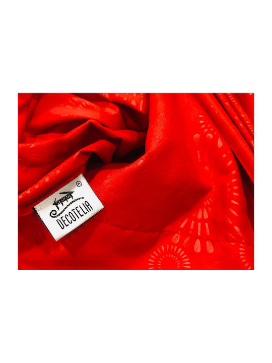 Decotelia Duvet Cover Set Double Microsatin Red 220x240 Red Spiral