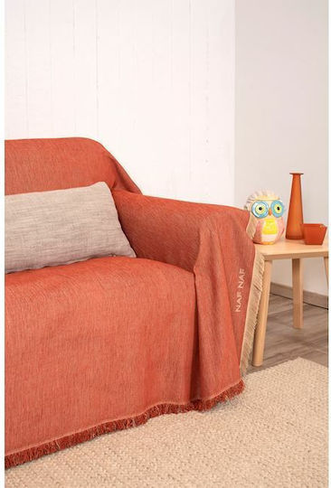 Naf Naf Highline Sofa Throw Chenille 180x250cm Orange 7933-180 x 250