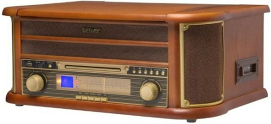 Denver Vintage MCR-50 Turntables with Preamp and Built-in Speakers Brown
