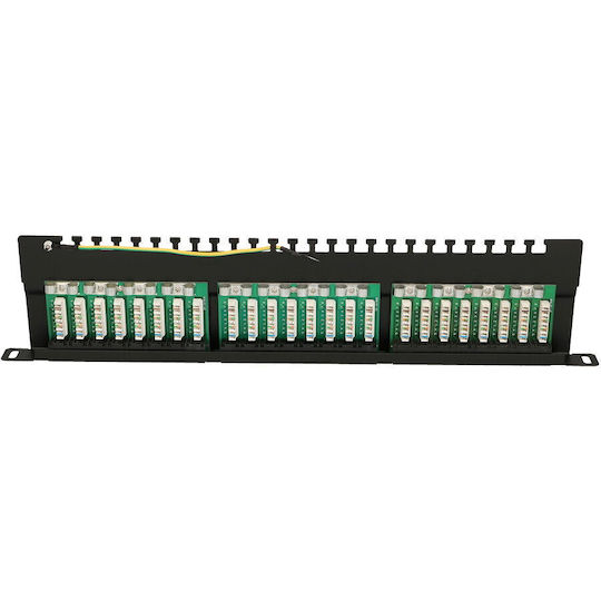 Extralink Patch Panel für Rack 0.5U 19" 24 Ports cat6 Schwarz