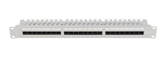 Lanberg Пач панел за рафт 1U 19" 24 порта Сив
