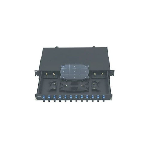 Central Οπτικό Patch Panel για Rack 1U 19" 24 Θυρών Μαύρο